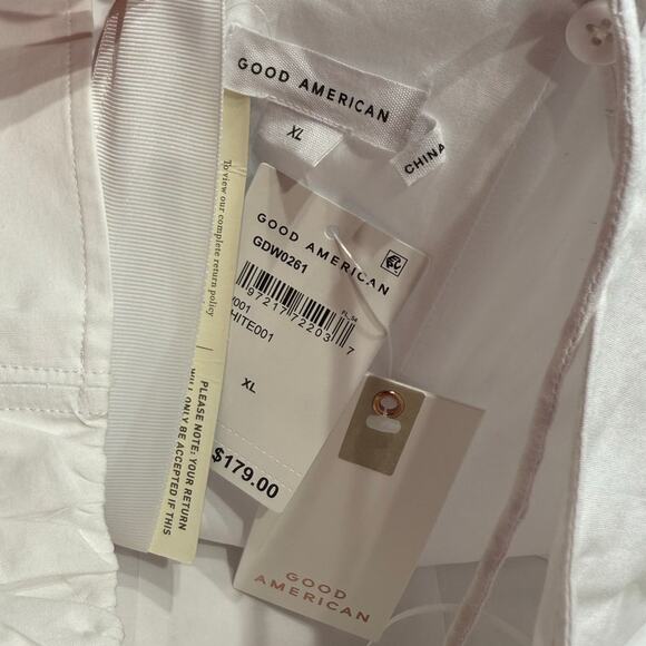 Good American Sleeveless V-Neck Poplin Babydoll Mini Dress - Picture 5 of 10